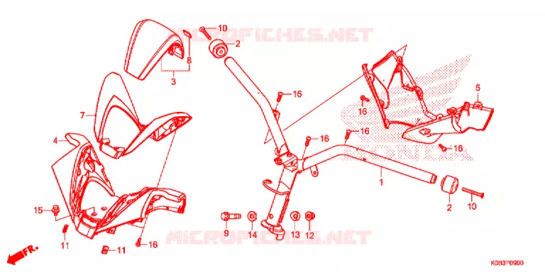 GUIDON - CARENAGE Honda SCOOTER 300 FORZA 2019  NSS300AK