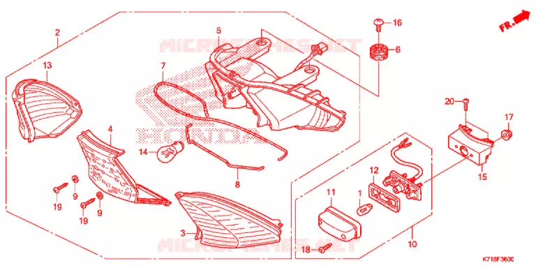 FEU ARRIERE Honda MOTO 110 WAVE 2018  AFS110MCSJ