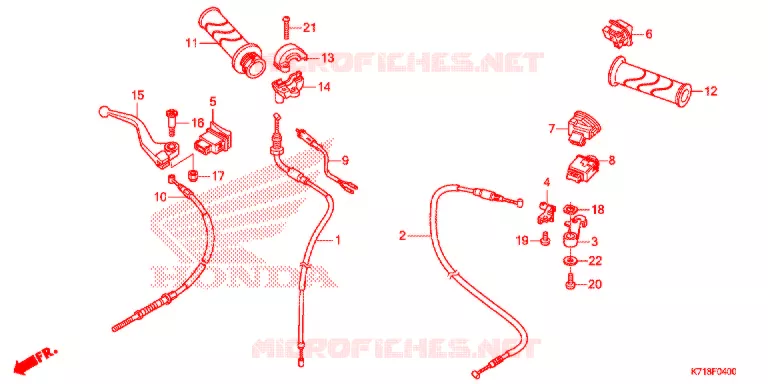 LEVIER DE GUIDON - CABLE - COMMODO Honda MOTO 110 WAVE 2018  AFS110MCSJ_S