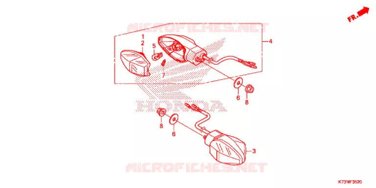 CLIGNOTANT ARRIERE Honda MOTO 125 WAVE 2018  AFS125MCSK
