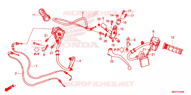 LEVIER DE GUIDON - CABLE - COMMODO Honda MOTO 500 CBR 2020  CBR500RAK