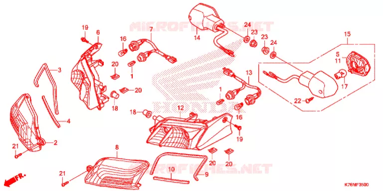 CLIGNOTANT Honda MOTO 110 EX5 2019  NBC110MCDK