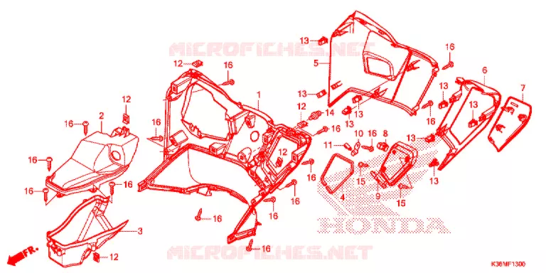 PROTEGE JAMBES Honda SCOOTER 150 PCX 2016  WW150F