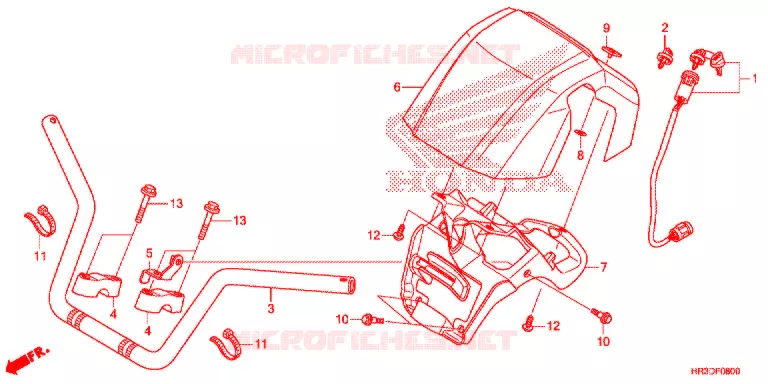 GUIDON Honda ATV 420 FOURTRAX 2020  TRX420FM1L