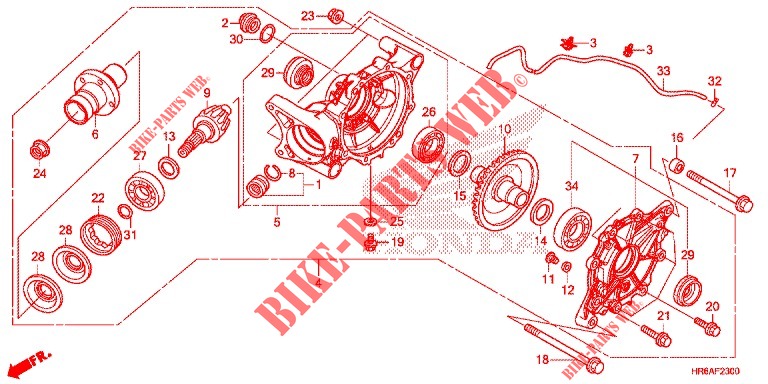 ENGRENAGE FINAL ARRIERE pour Honda FOURTRAX 500 RUBICON DCT EPS DELUXE 2019