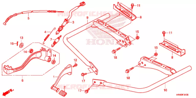PEDALE - REPOSE PIED Honda ATV 520 FOURTRAX 2020  TRX520FM1L