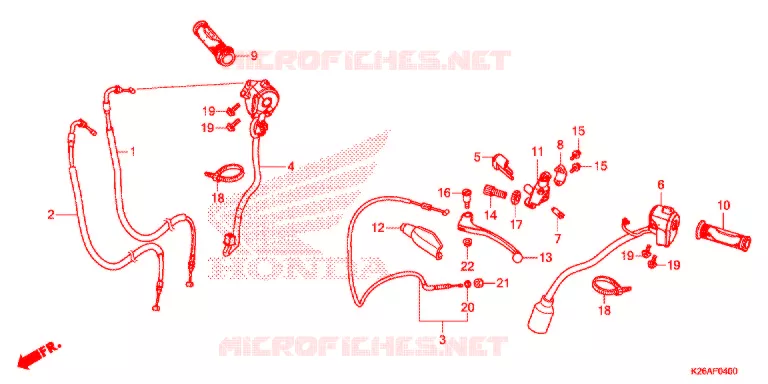 LEVIER DE GUIDON - CABLE - COMMODO Honda MOTO 125 MSX 2020  MSX125L