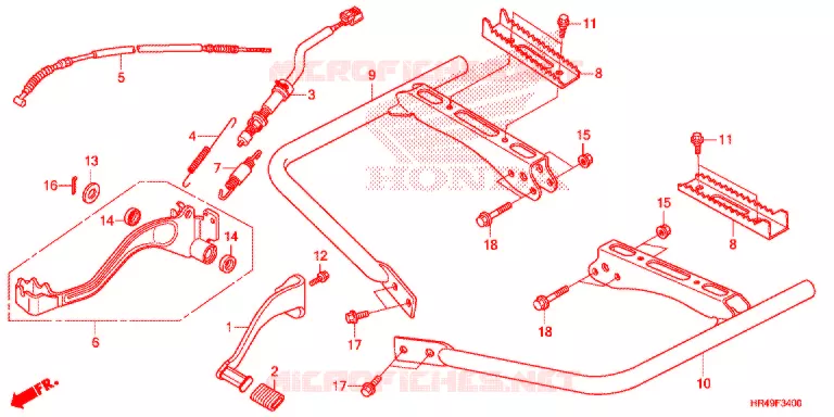 PEDALE - REPOSE PIED Honda ATV 520 FOURTRAX 2020  TRX520FM2L